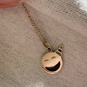 Alison Lou Party Animal Pendant Necklace 14K Yellow Gold and Enamel
